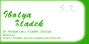 ibolya kladek business card